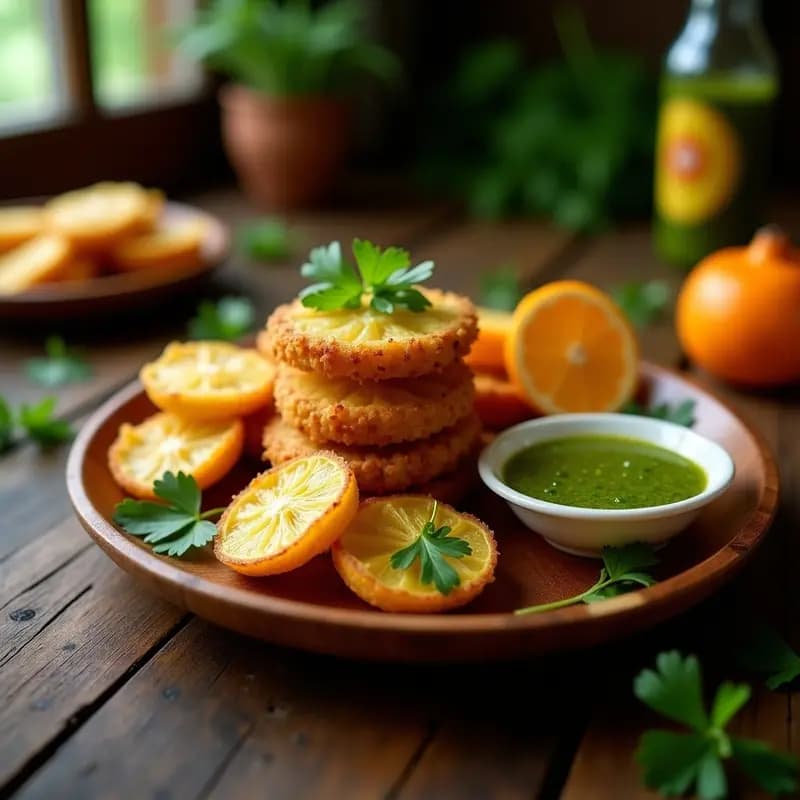 Tostones con Mojo Cuba: Aperitivo Caribeno Crujiente y Picante
