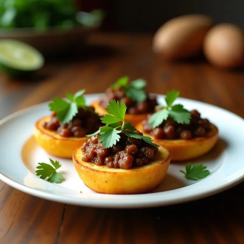 Tostones Rellenos de Picadillo de Soja Texturizada: Receta Puertorriqueña Vegana y Sin Gluten