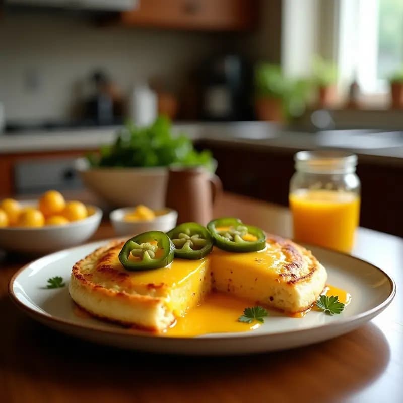 Tortion de Queso Cheddar y Jalapeños con Salsa de Mango: Aperitivo Tex-Mex Explosivo