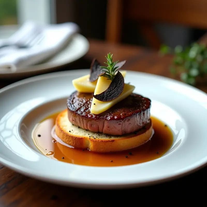 Tournedos Rossini con Foie Gras y Trufa Negra: Receta Francesa Gourmet en Sartén