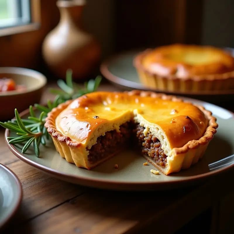 Tourtière Canadiense de Carne y Especias: Pastel Salado Tradicional en Horno