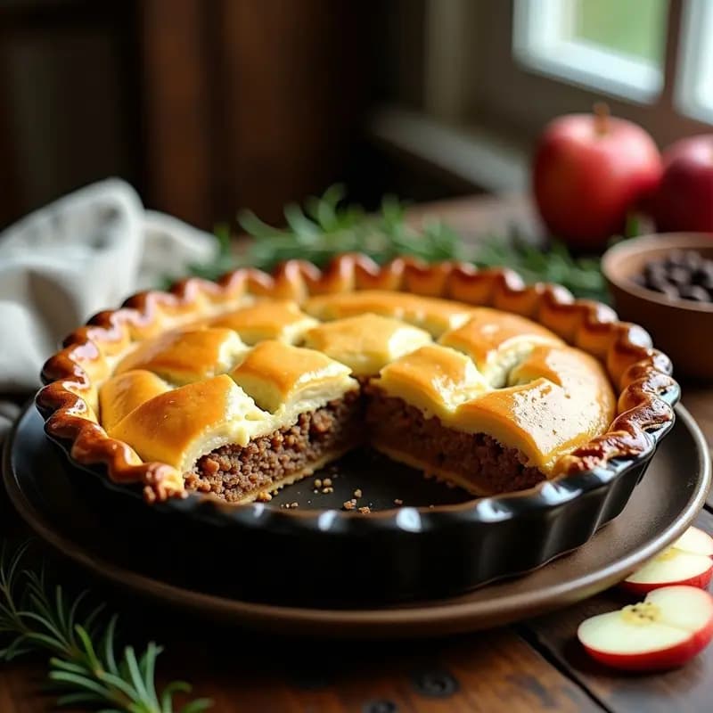 Tourtière Quebequense de Cerdo y Manchego: Pastel Salado Francocanadiense