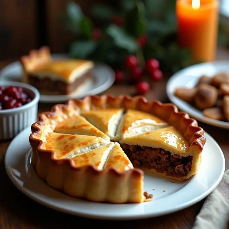 Tourtière Quebecois de Carne y Especias: Pastel de Carne Francés-Canadiense para Navidad
