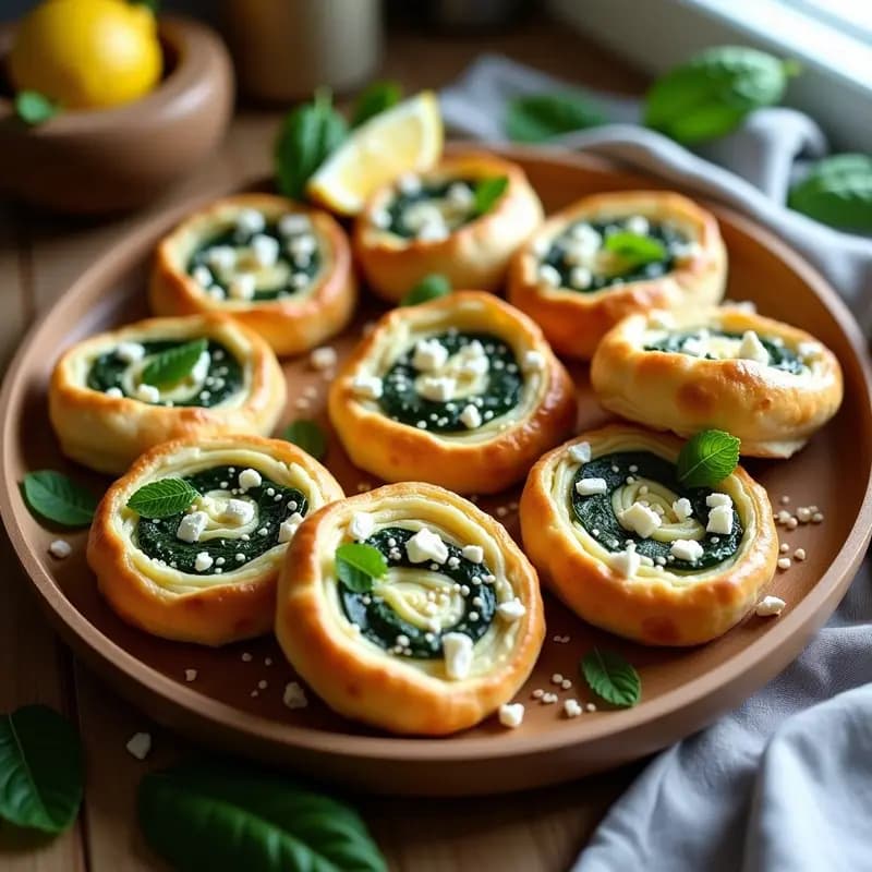 Traitia de Queso Feta y Espinacas en Hojaldre: Receta Griega de Entrante para Fiestas