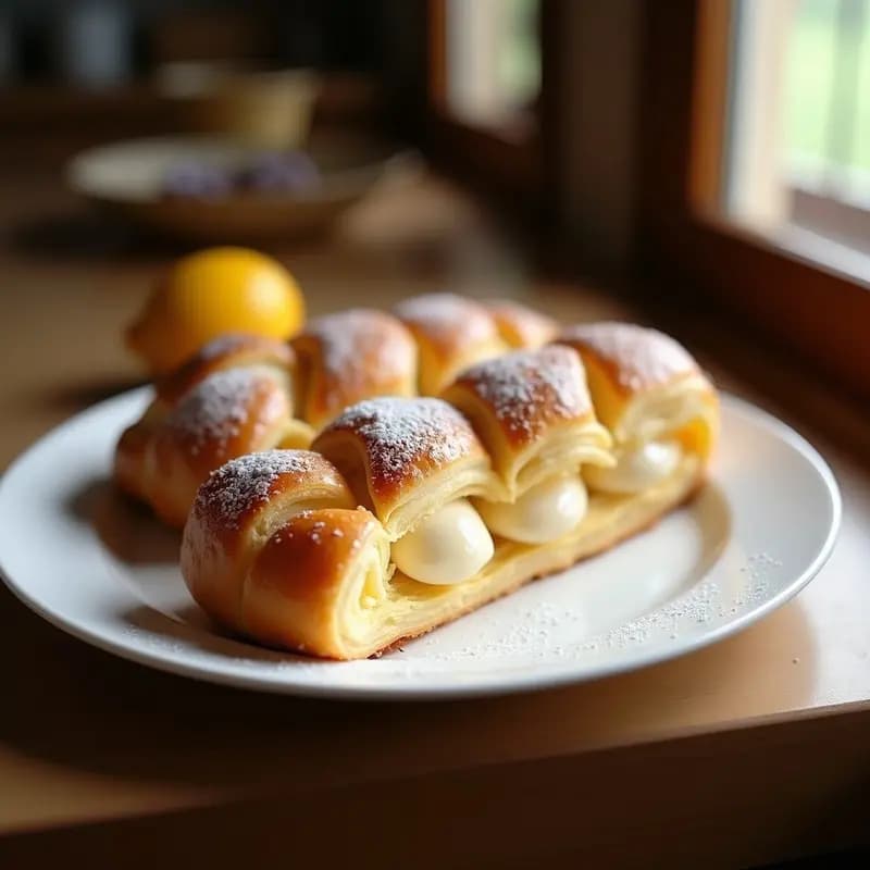 Trenza de Hojaldre con Crema Pastelera: Postre Vistoso para Ocasiones Especiales