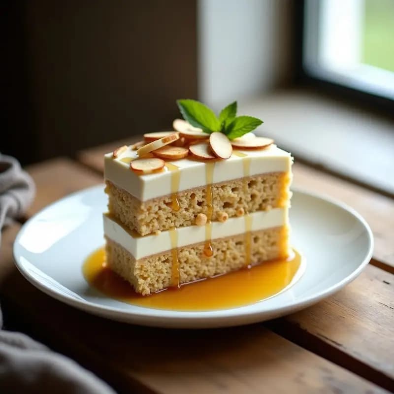 Tres Leches de Avena y Almendras: Postre Latino Sin Lácteos en 3 Capas