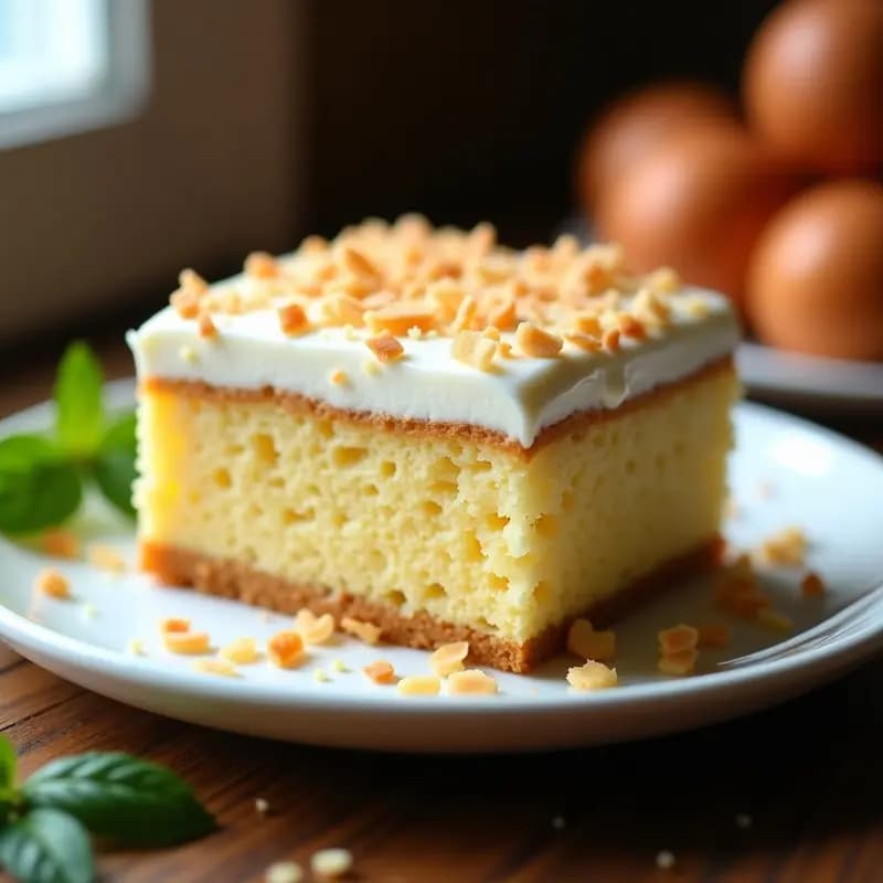 Tres Leches con Base de Coconut Flour y Crema de vainilla: Postre Latino Sin Gluten