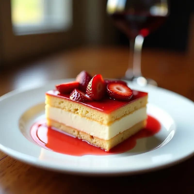 Tres Leches con Fresas Maceradas en Vino: Postre Latinoamericano con Toque Adulto