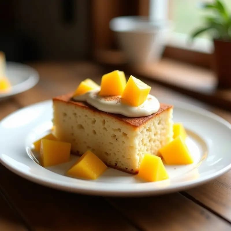Tres Leches con Mango y Chía: Postre Latino Sin Lactosa y Sin Azúcar Refinado