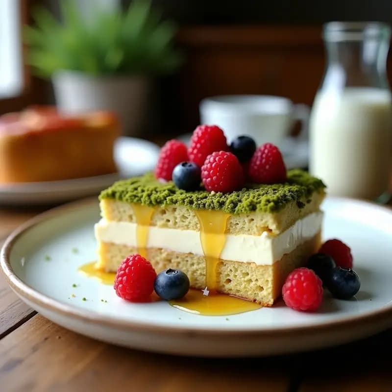 Tres Leches con Base de Matcha y Frutos Rojos: Postre Argentino Reinventado