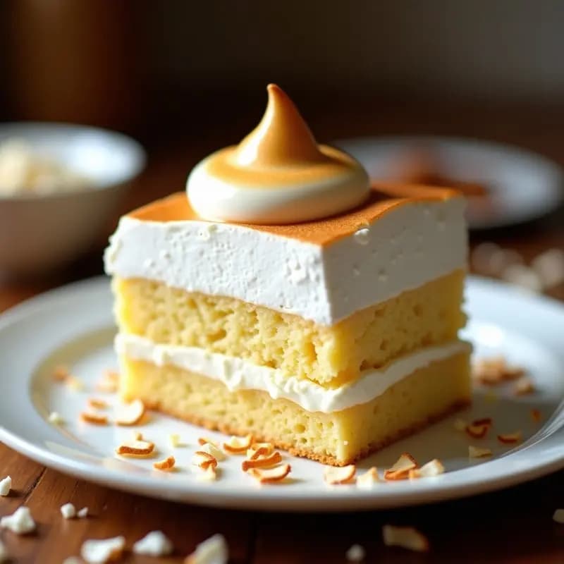 Tres Leches con Merengue Italiano: Postre Latinoamericano Ultra Cremoso y Esponjoso