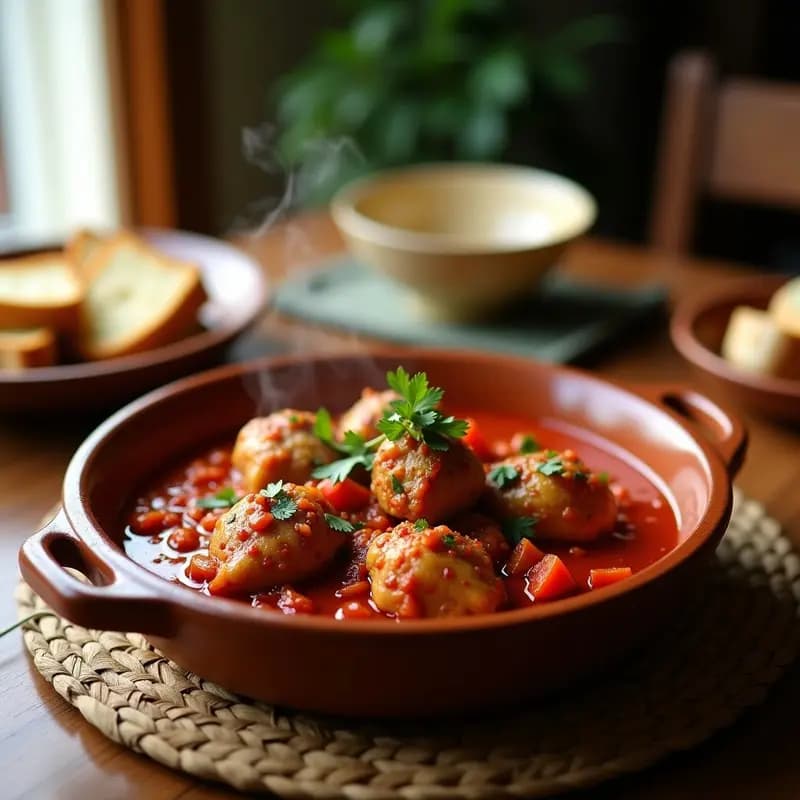 Tresteza de Pollo al Ajvar: Receta Balcánica con Pimientos Asados y Berenjena
