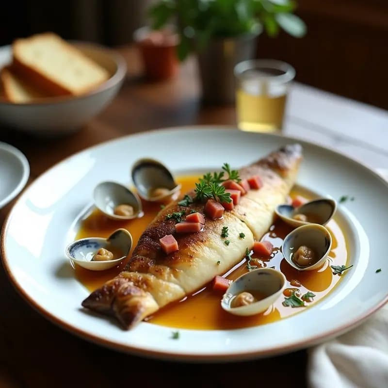 Trucha a la Navarra: Receta con Jamón Serrano y Almejas en Sarten