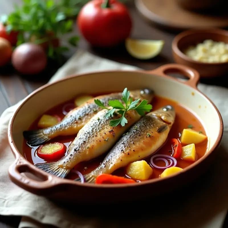 Truchas a la Navarra al Horno: Receta Tradicional con Patatas Panaderas en 40 Minutos