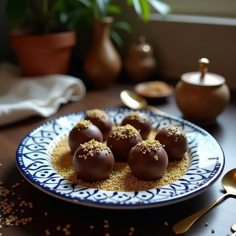 Trufa de Chocolate y Tahini: Postre Árabe Sin Azúcar con Endulzante Natural