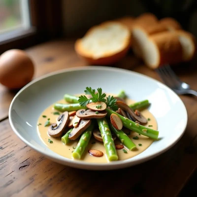 Trufado de Espárragos Blancos y Setas Shitake: Receta Española Vegana con Toque de Trufa