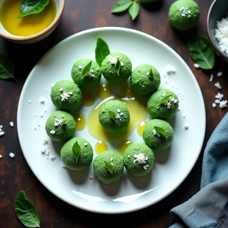 Trufas de Aceite de Oliva y Algas Espirulina: Snack Superfood Crudo y Vegano