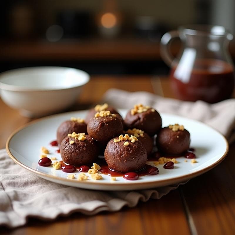 Trufas de Aceitunas Kalamata y Almendras con Cacao: Aperitivo Keto y Sin Horno
