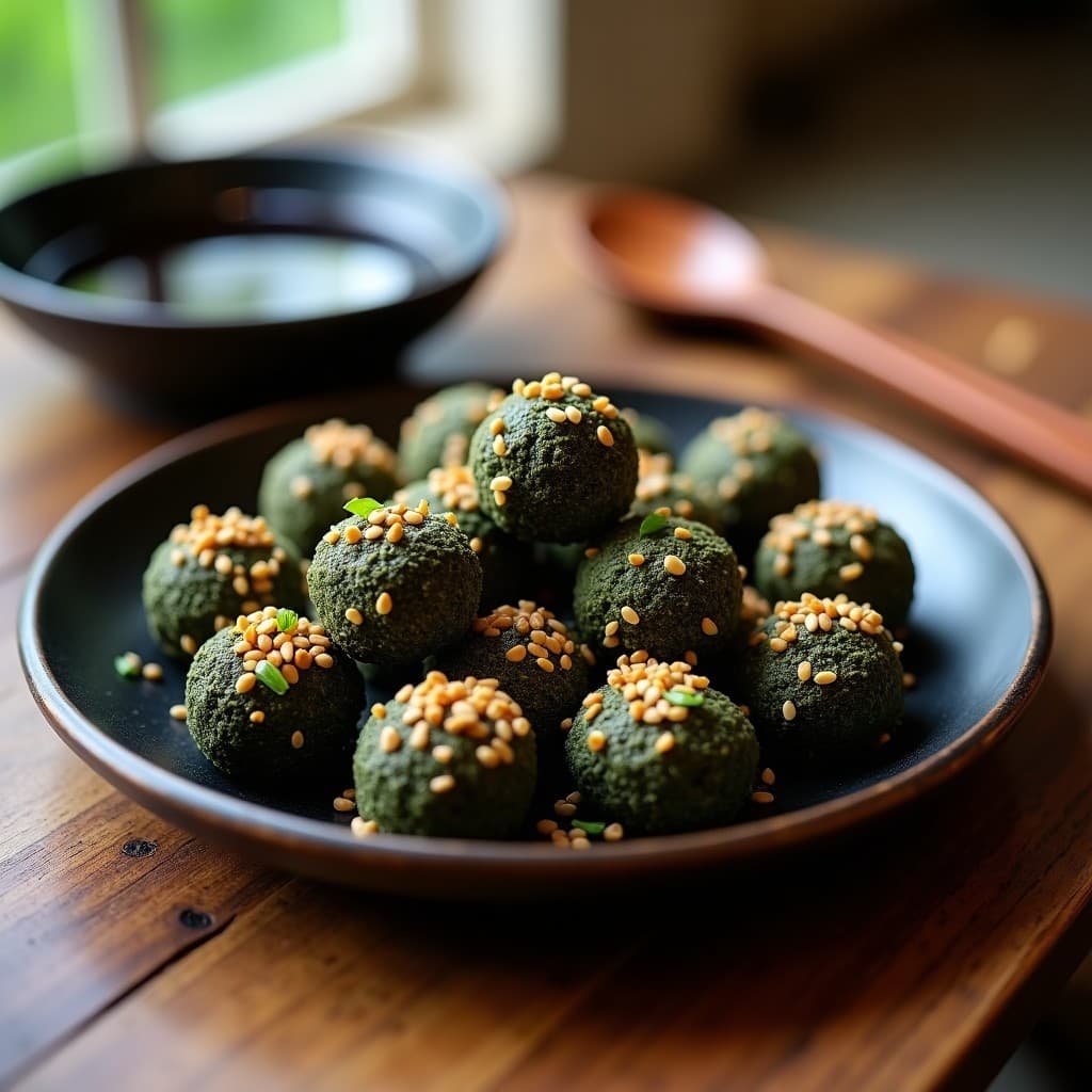 Trufas de Algas Nori y Anacardos: Snack de Mar Japonés Keto Sin Horno