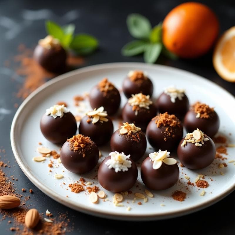 Trufas de Almendra y Cacao con Esencia de Bergamota: Postre Keto y Afrodisíaco