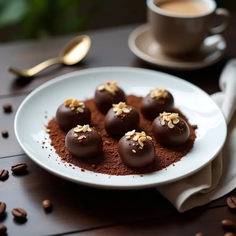 Trufas de Almendra y Café Robusta: Postre Colombiano Vegano Sin Azúcar