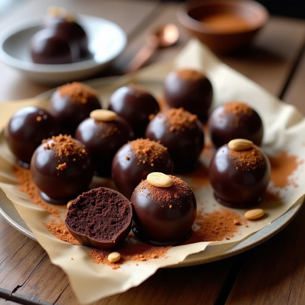Trufas de Almendra y Espresso con Baño de Chocolate 95%: Postre Keto y Antioxidante