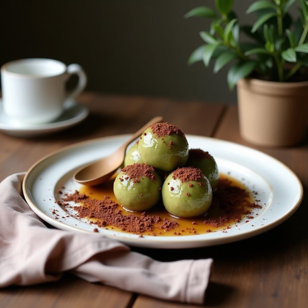 Trufas de Anacardos y Matcha con Cacao en Polvo: Postre Vegano Alto en Energía