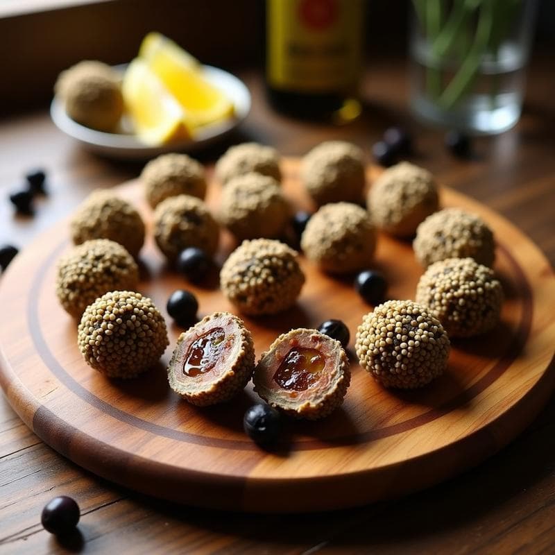 Trufas de Anschois y Tapenade de Aceitunas Negras: Aperitivo Keto en 10 Minutos