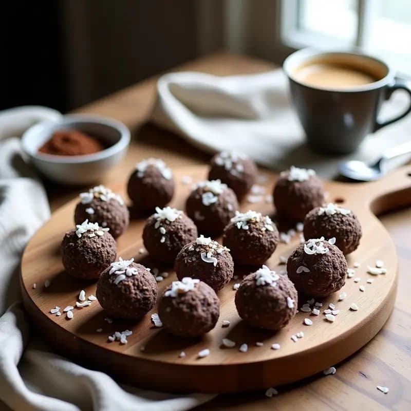 Trufas de Avena y ProteinPowder: Postre Fitness con Cacao Puro y Café
