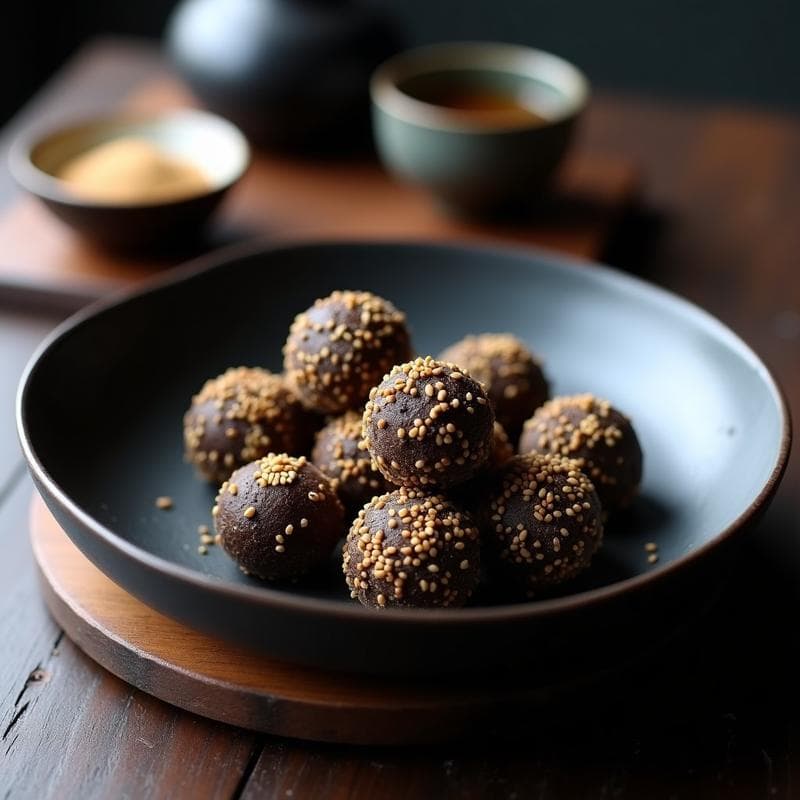 Trufas de Cacahuete y Algas Nori: Postre Japonés Keto con Toque Umami