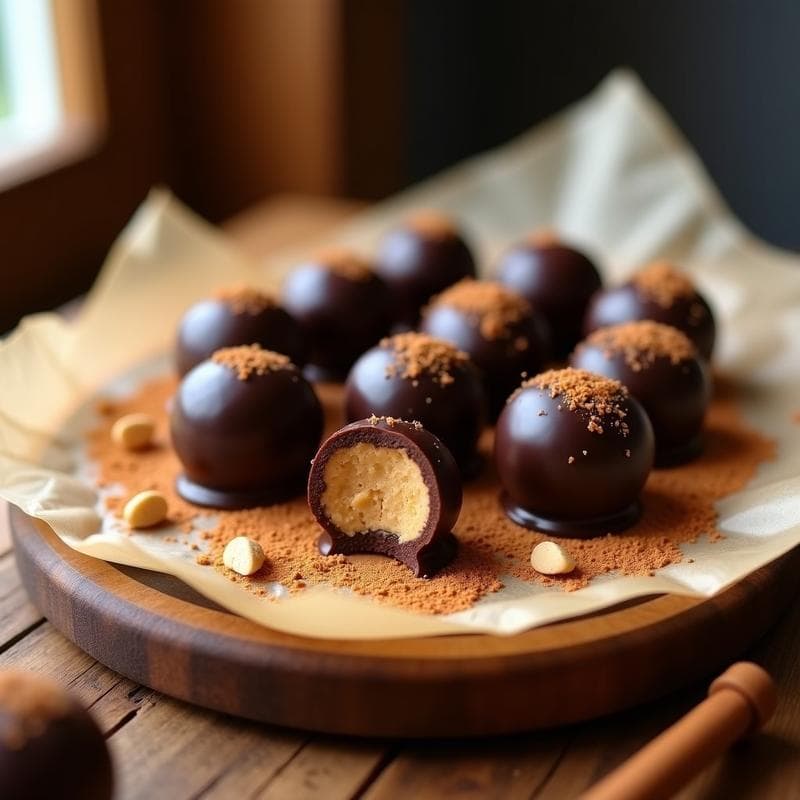 Trufas de Cacahuete y Canela con Cobertura de Chocolate 90%: Postre Keto y Energético
