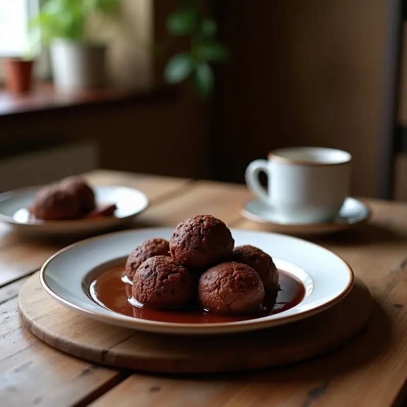 Trufas de Cacahuete y Chocolate Negro: Postre Europeo Rápido y Sin Azúcar
