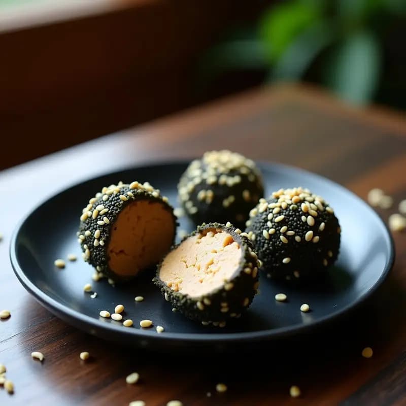 Trufas de Cacahuete y Wasabi: Snack Japonés Proteico con Toque Picante y Crujiente