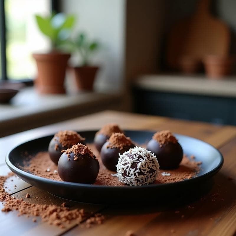 Trufas de Cacao y Aceite de CBD: Postre Relajante Sin Azúcar y Vegano en 15 Minutos