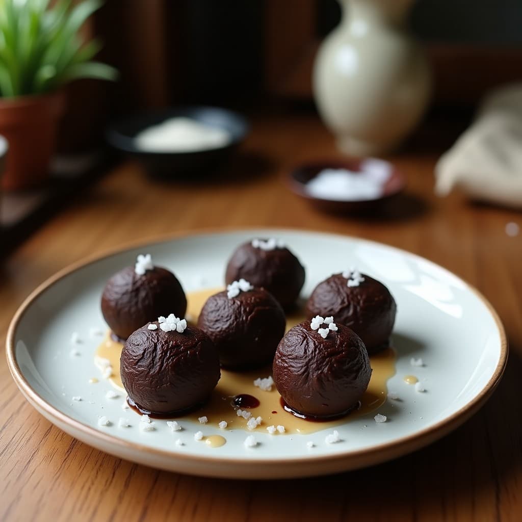 Trufas de Cacao y Algas Nori con Sal Marina: Postre Vegano y Rico en Yodo