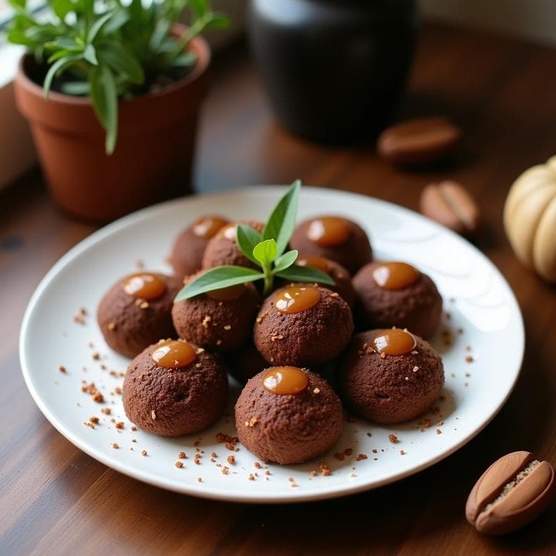Trufas de Cacao y Café con Centro de Caramelo Salado: Postre Keto en 10 Minutos