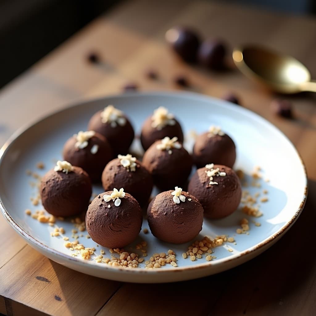 Trufas de Cacao y Polvo de Hongos Reishi: Postre Funcional Sin Azúcar