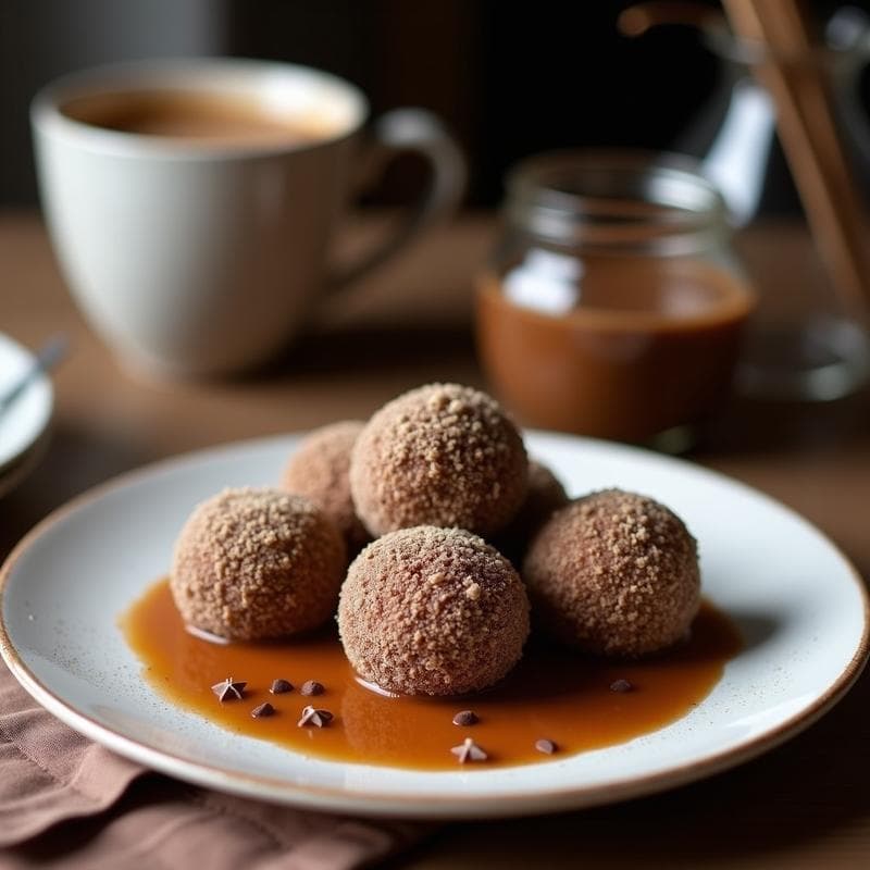 Trufas de Café y Cacao con Nucleo de Almendra: Postre Keto y Energético