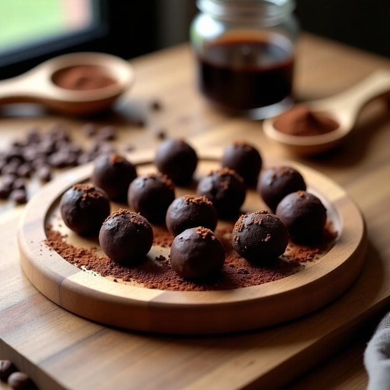 Trufas de Café Cold Brew y Cacao Nibs: Postre Energético Sin Horno