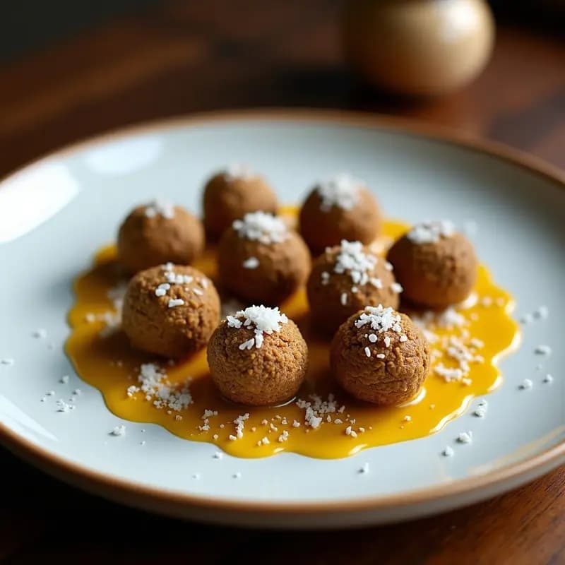 Trufas de Café y Cúrcuma con Recubrimiento de Coco: Postre Vegano y Energizante