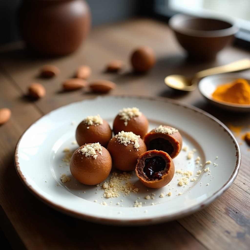Trufas de Café y Cúrcuma con Relleno de Dátiles: Postre Energético y Antiinflamatorio