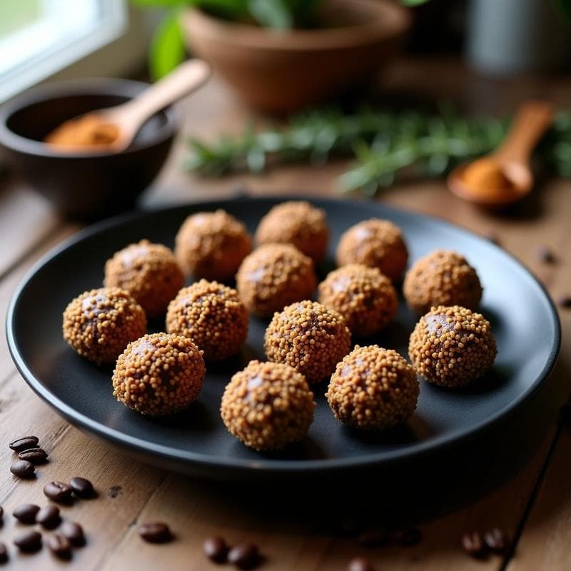 Trufas de Café y Hongo Chaga: Postre Energético Keto con Toque Terroso en 10 Minutos
