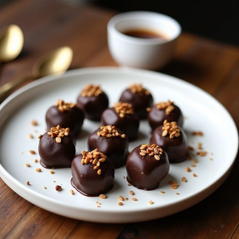Trufas de Café y Semillas de Cártamo: Postre Keto con Toque a Caramelo