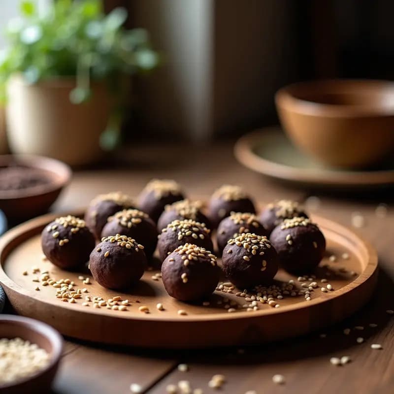 Trufas de Café y Semillas de Loto: Postre Vegano con Superalimentos en 15 Minutos