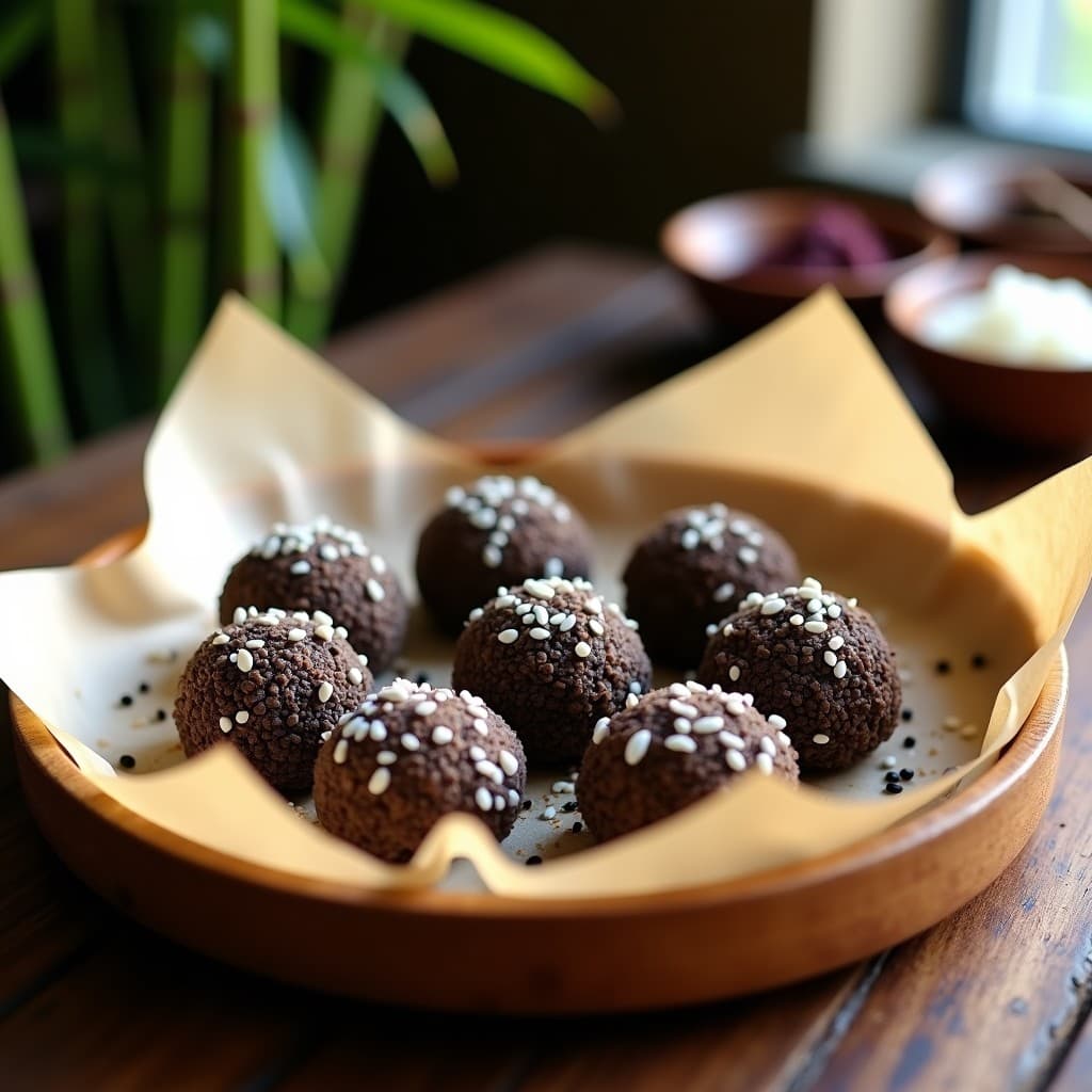 Trufas de Cao Cao y Mantequilla de Anacardo: Postre Chino Sin Azúcar y Vegano en 20 Minutos