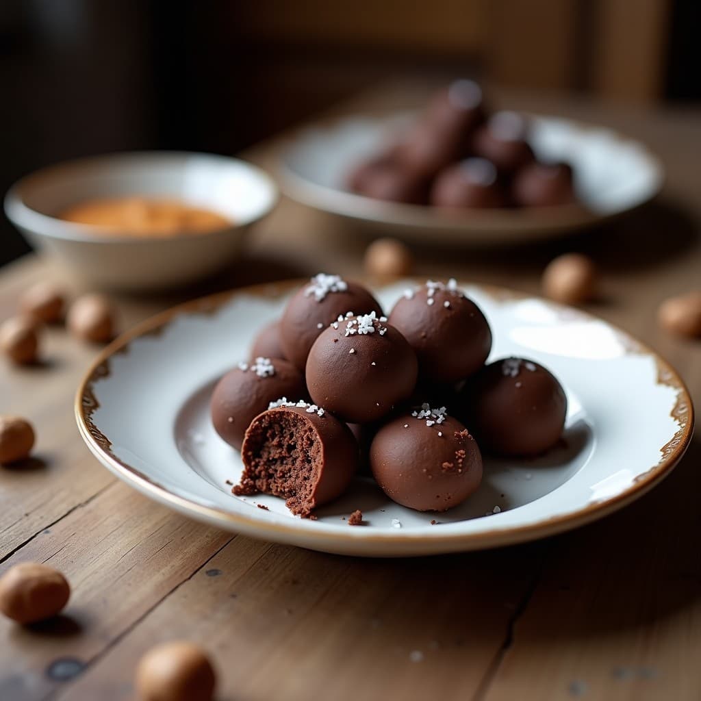 Trufas de Caoba y Avellanas con Sal Marina: Postre Colombiano Gourmet Sin Azúcar