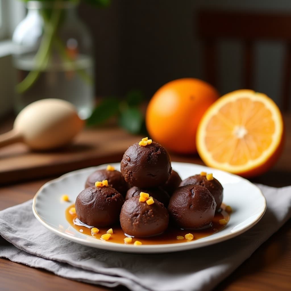 Trufas de Chocolate 100% y Aceite de Coco con Esencia de Naranja: Postre Raw Vegano en 15 Minutos