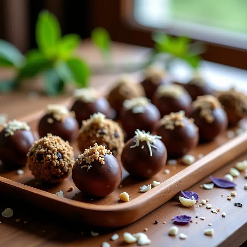 Trufas de Chocolate y Puré de Aguacate con Esencia de Lavanda: Postre Vegano y Sin Azúcar