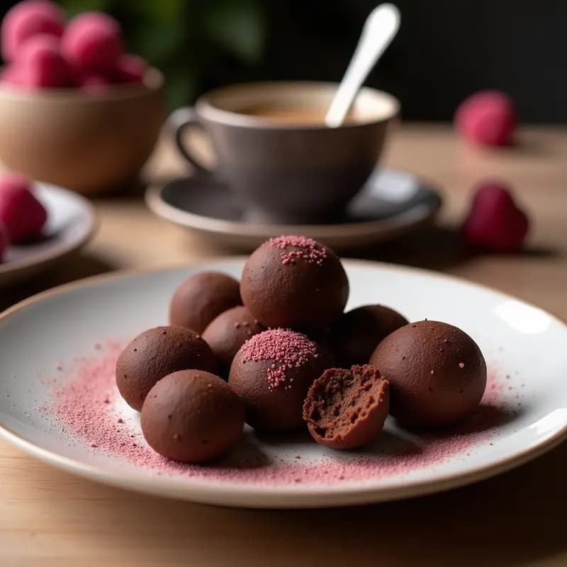 Trufas de Chocolate y Café con Esencia de Rosa: Postre Iraní Elegante y Sin Horno