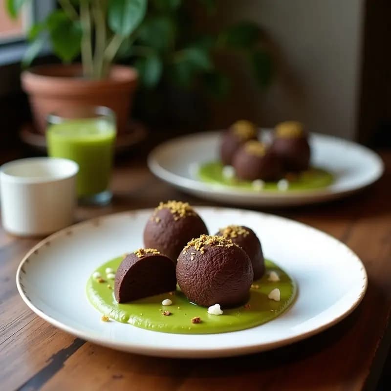 Trufas de Chocolate y Matcha: Postre Japonés con Relleno de Ganache de Frambuesa